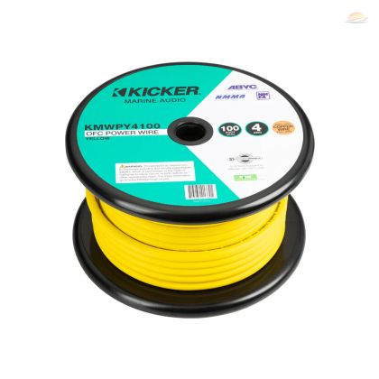 КМ 4AWG захранващ кабел - 30 метъра /100 фута/ червен / жълт