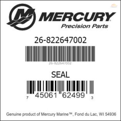 Зелено уплътнение на изпускателната система Mercury 26-822647002