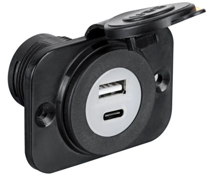 USB-A и USB-C контакт Osculati, черен – 14,516,05