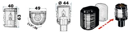 Навигационна светлина Osculati Utility 88, черна, носова 225° бяла – 11,412,03