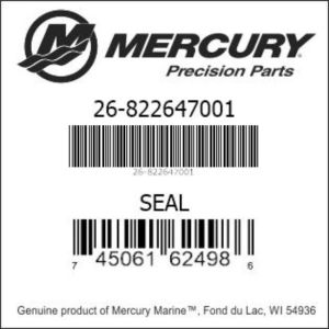 Черно уплътнение на всмукателния колектор Mercury 26-822647001
